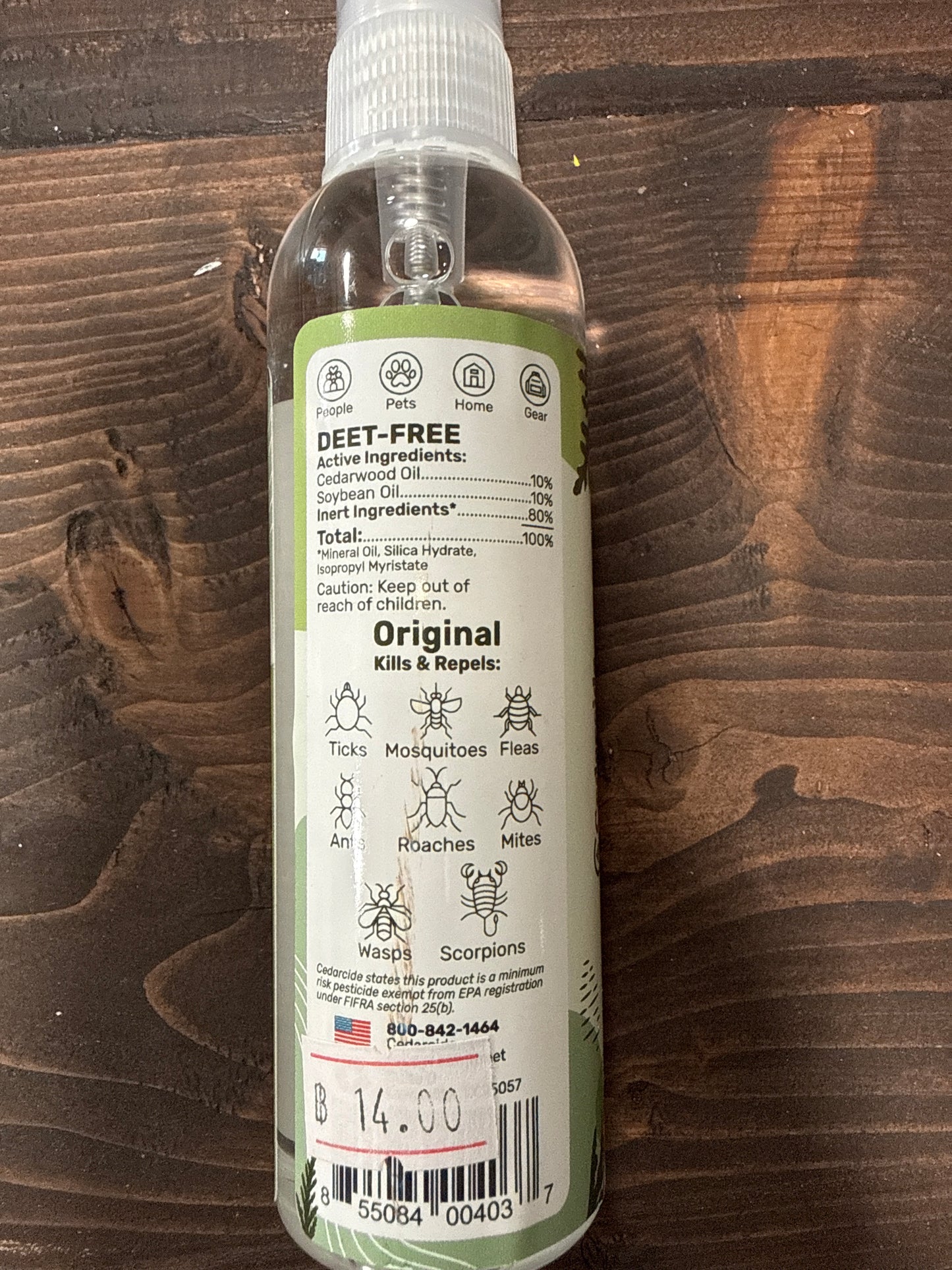 Cedarcide original bug spray and repellant 4oz